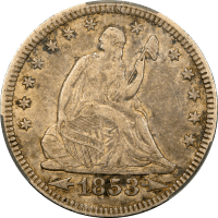 1853 Seated Liberty Quarter (25c) Arrows and Rays Obverse Image