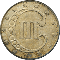 1853 Three Cent Silver (3CS) REVERSE Image