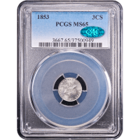 1853 Three Cent Silver (3CS) Obverse Slab Image