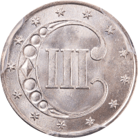 1853 Three Cent Silver (3CS) REVERSE Image