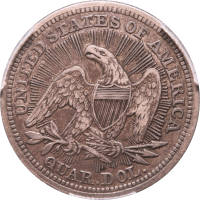 1853/4 Seated Liberty Quarter (25c) Arrows and Rays REVERSE Image
