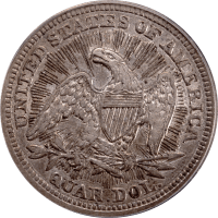 1853/4 Seated Liberty Quarter (25c) Arrows and Rays Reverse Image