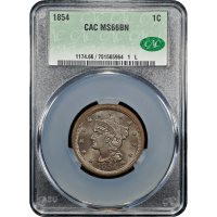 1854 Braided Hair Large Cent (1c) SLAB Image