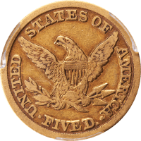 1854-D Liberty Gold Half Eagle ($5) Weak D Reverse Image