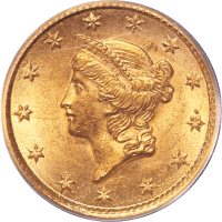 1854 Gold Dollar (G$1) Type 1 Obverse Image