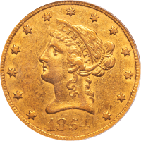 1854-O Liberty Gold Eagle ($10) OGH Obverse Image