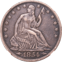 1854-O Seated Liberty Half Dollar (50c) Arrows Obverse Image