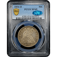 1854-O Seated Liberty Half Dollar (50c) Arrows SLAB Image
