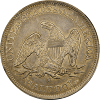 1854-O Seated Liberty Half Dollar (50c) Arrows REVERSE Image
