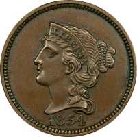 1854 Pattern Large Cent (1c) J-160 OBVERSE Image