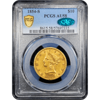 1854-S Liberty Gold Eagle ($10) SLAB Image