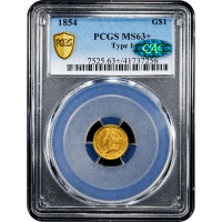 1854 Type 1 Gold Dollar ($1) SLAB Image