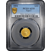 1854 Type 2 Gold Dollar ($1) SLAB Image