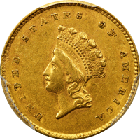 1854 Type 2 Gold Dollar ($1) Obverse Image