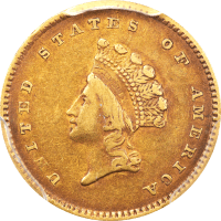 1854 Type 2 Gold Dollar ($1) Obverse Image