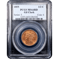 1855 Braided Hair Half Cent (1/2c) SLAB Image