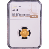 1855 Gold Dollar ($1) Obverse Slab Image