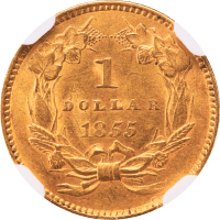 1855 Gold Dollar ($1) Reverse Image