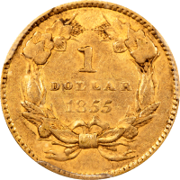 1855 Gold Dollar ($1) REVERSE Image