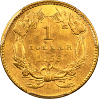 1855 Gold Dollar ($1) Reverse Image