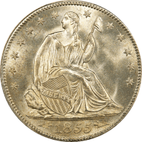 1855 Seated Liberty Half Dollar (50c) Arrows OBVERSE Image