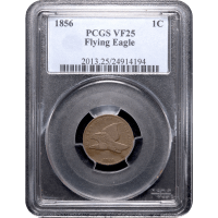 1856 Flying Eagle Cent (1c) Obverse Slab Image