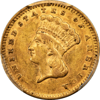 1856 Gold Dollar ($1) Slanted 5 Obverse Image