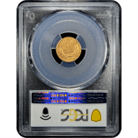 1856 Gold Dollar ($1) Slanted 5 Reverse Slab Image
