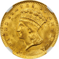 1856 Gold Dollar (G$1) Upright 5 OBVERSE Image