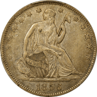 1856 Seated Liberty Half Dollar (50c) OBVERSE Image
