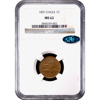 1857 Flying Eagle Cent (1c) Obverse Slab Image