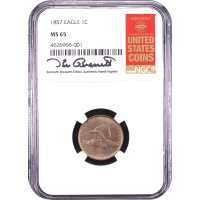 1857 Flying Eagle Cent (1c) Obverse Slab Image