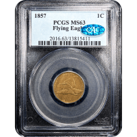 1857 Flying Eagle Cent (1c) SLAB Image