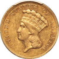 1857 Gold Three Dollar ($3) Obverse Image