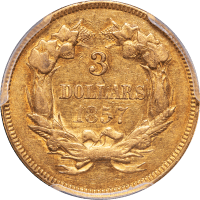 1857 Gold Three Dollar ($3) Reverse Image
