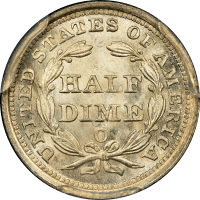 1857-O Seated Liberty Half Dime (H10C) Reverse Image