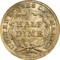 1857 Seated Liberty Half Dime (H10C) REVERSE Image