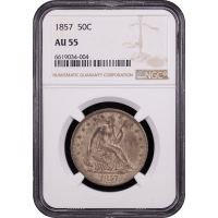 1857 Seated Liberty Half Dollar (50c) Obverse Slab Image