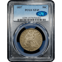 1857 Seated Liberty Half Dollar (50c) Obverse Slab Image