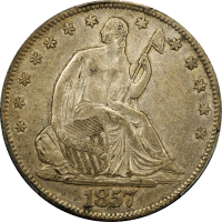 1857 Seated Liberty Half Dollar (50c) Obverse Image