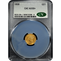 1858 Gold Dollar (G$1) Obverse Slab Image