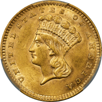 1858 Gold Dollar (G$1) Obverse Image