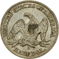 1858-O Seated Liberty Half Dollar (50c) Reverse Image