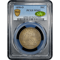 1858-O Seated Liberty Half Dollar (50c) SLAB Image