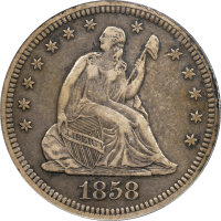 1858-S Seated Liberty Quarter (25c) Obverse Image