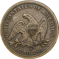 1858-S Seated Liberty Quarter (25c) Reverse Image