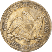 1858 Seated Liberty Half Dollar (50c) Reverse Image