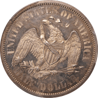 1859 Pattern Seated Half Dollar (50c) J-235 Reverse Image