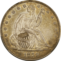 1859 Seated Liberty Half Dollar (50c) OBVERSE Image