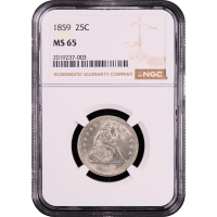 1859 Seated Liberty Quarter (25c) Obverse Slab Image